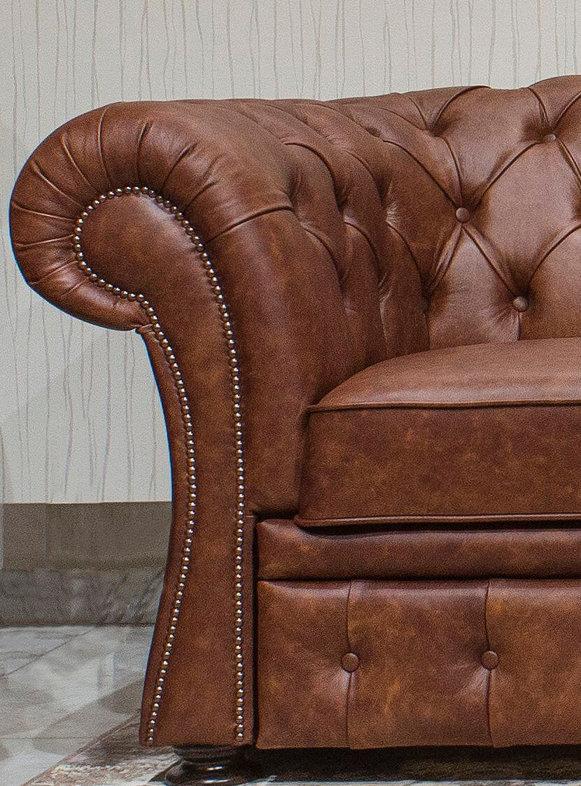 Classic Deluxe chesterfield bőr fotel