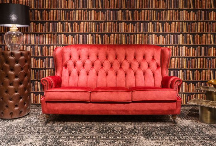 oxford chesterfield kanapé vörös