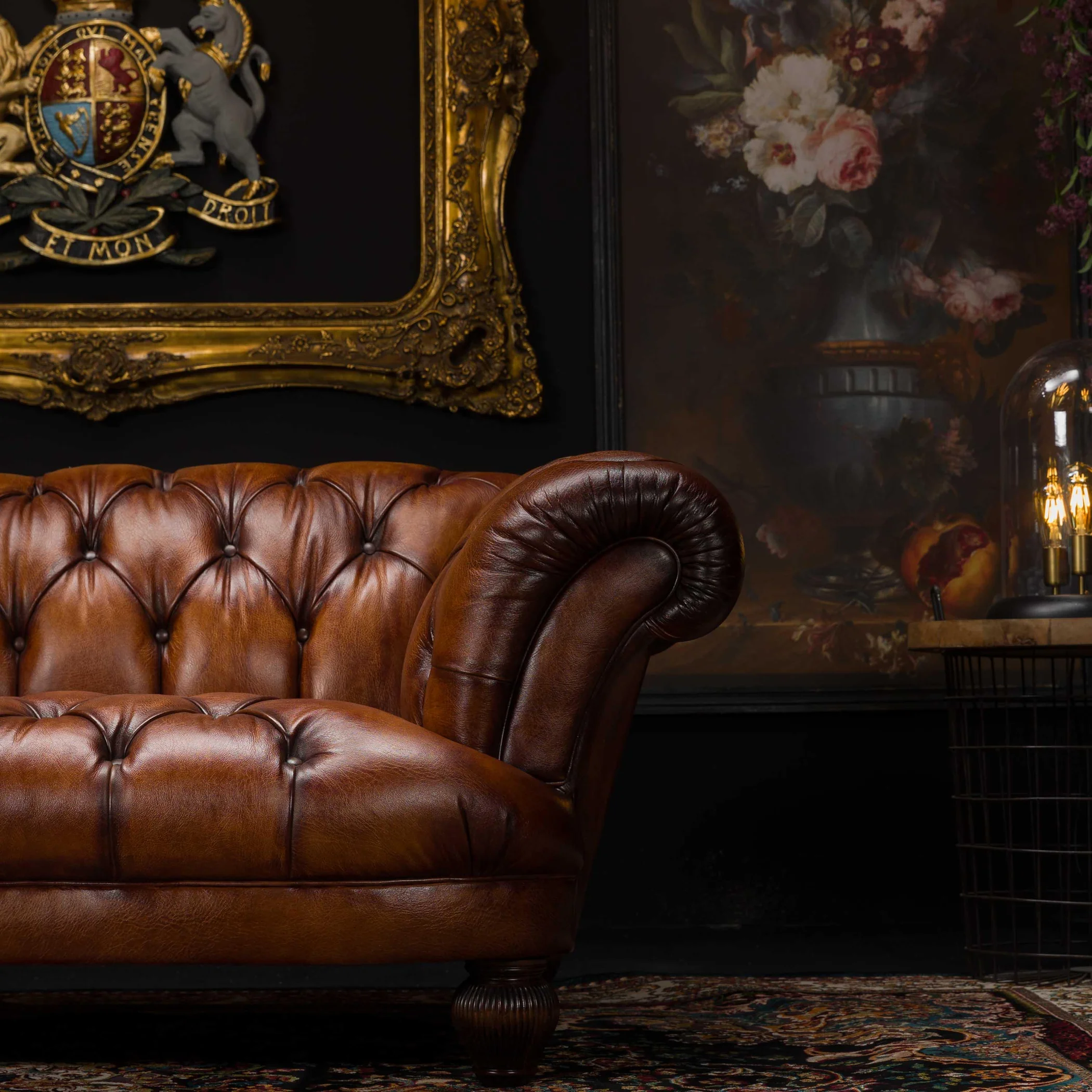 Classic Deluxe chesterfield bőr fotel