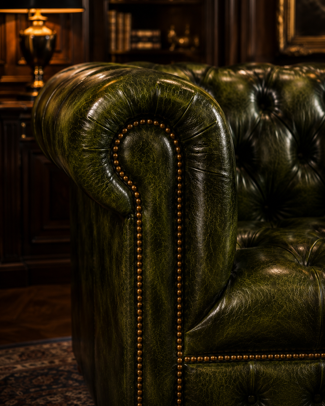 Classic Deluxe chesterfield bőr fotel