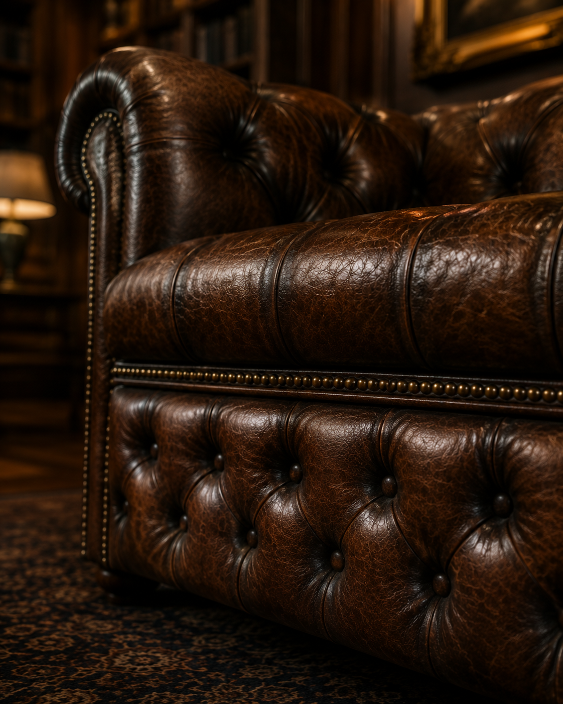 Classic Deluxe chesterfield kanapé karfa