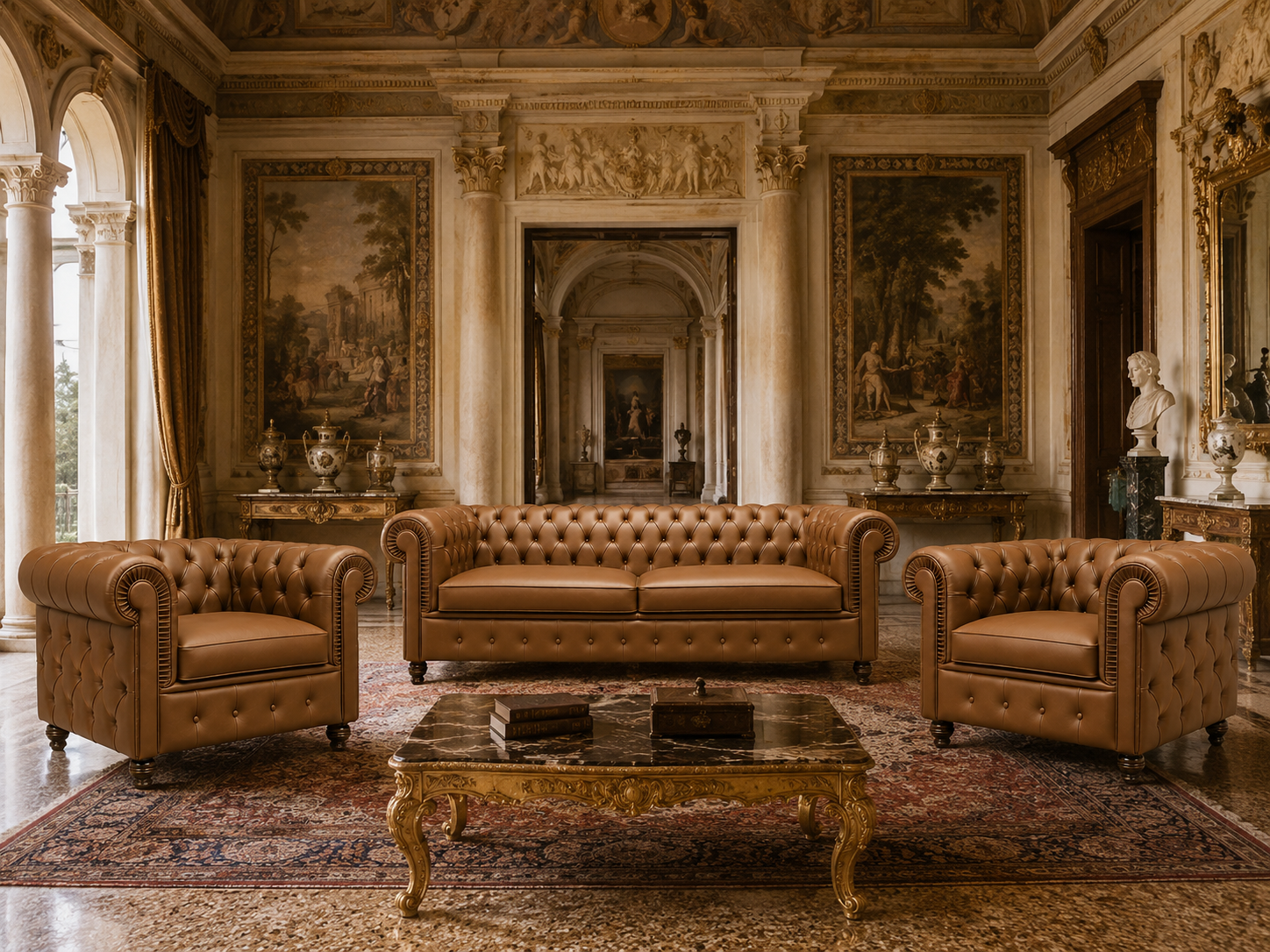 Classic Deluxe chesterfield kanapé