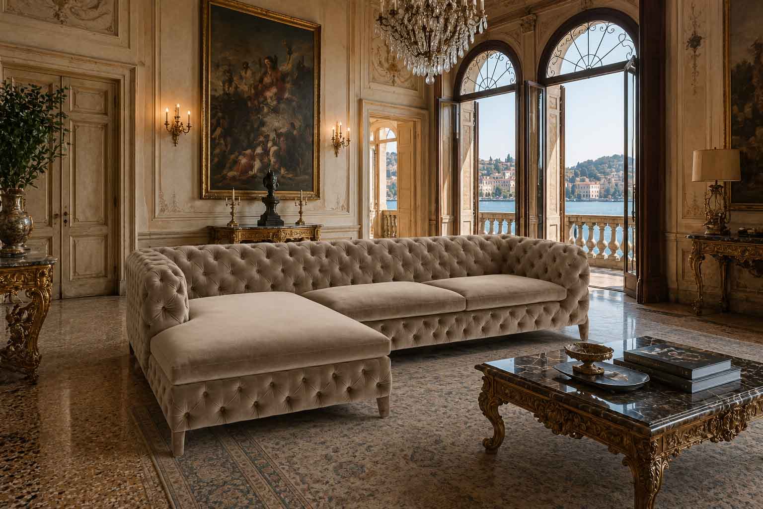 Classic Deluxe chesterfield kanapé