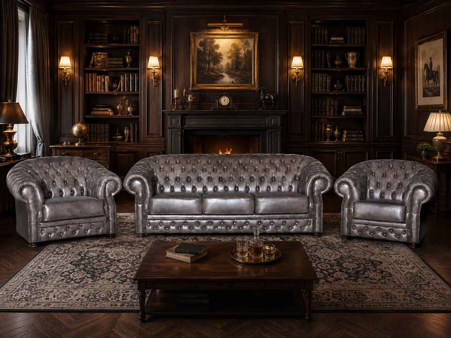 york chesterfield bőr ülőgarnitúra